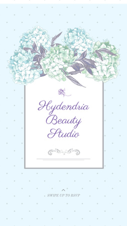 Beauty Studio Ad on Floral pattern Instagram Story Design Template