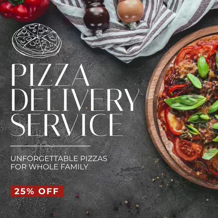 Platilla de diseño Delicious Pizza Delivery Service With Discount Offer Animated Post