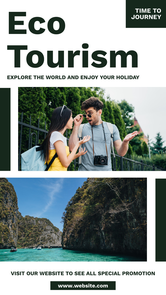 Eco Travel With Tourists Instagram Story Design Template