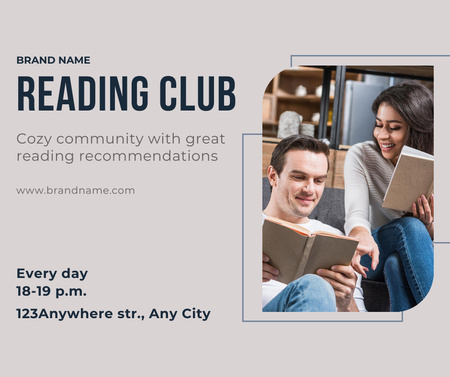 Reading Club Advertisement Facebook Design Template