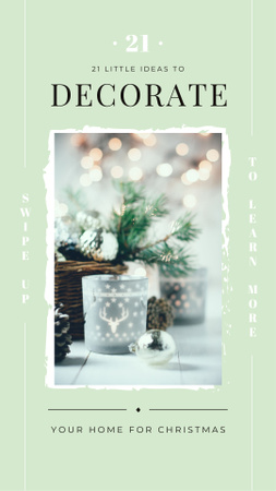 Designvorlage Glänzende Weihnachtsdekoration für Instagram Story