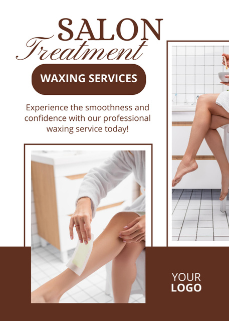 Template di design Waxing Service for Women on Brown Flayer