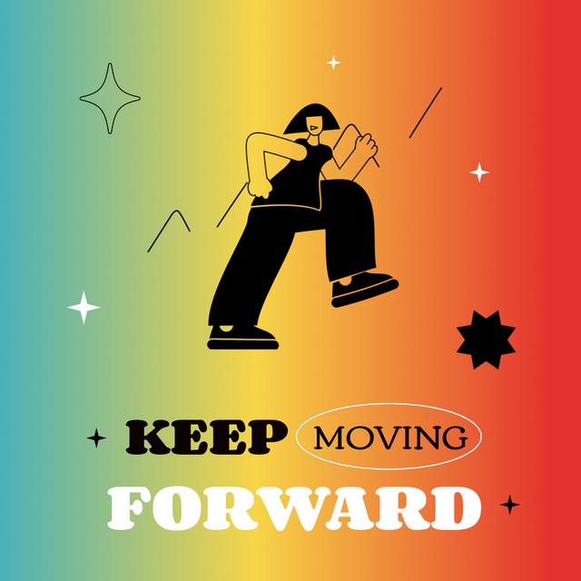 Inspirational Quote About Moving Forward Animated Post Šablona návrhu