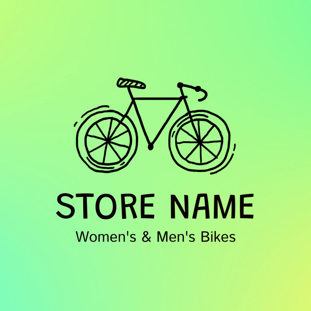 Well-balanced Women's And Men's Bikes Store Promotion Animated Logo Modelo de Design