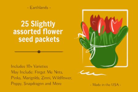 Flower Seeds Offer Label Modelo de Design