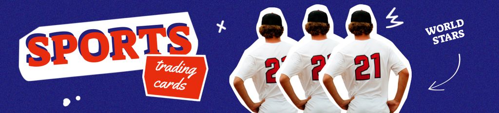 Sport Cards Ad with Baseball Players Ebay Store Billboard – шаблон для дизайну