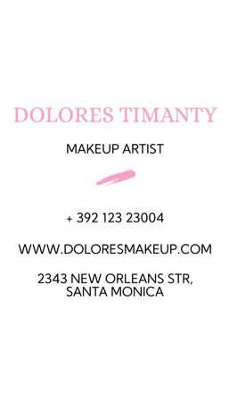 Platilla de diseño Makeup Artist Contact Details Business Card US Vertical