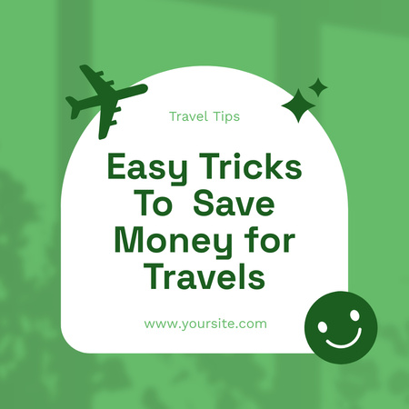 Modèle de visuel Conseils pour économiser de l'argent pour voyager en vert - Instagram