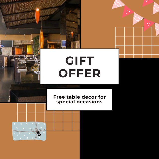 Plantilla de diseño de Free Table Decor For Occasions As Present Offer Animated Post 