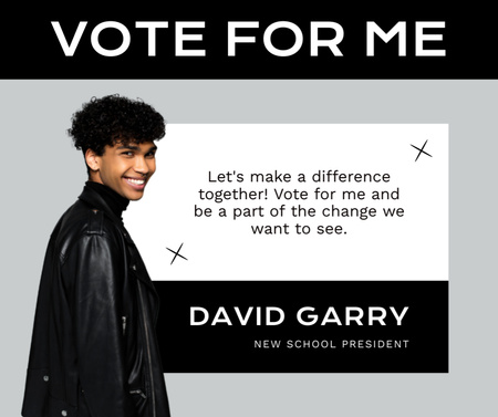 Vote for Mixed Race Guy Facebook Design Template