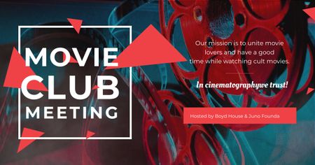 Plantilla de diseño de reunión del club de cine anuncio Facebook AD 