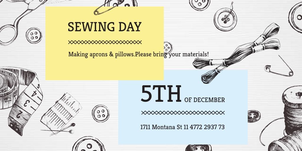 Sewing day event Twitter Tasarım Şablonu