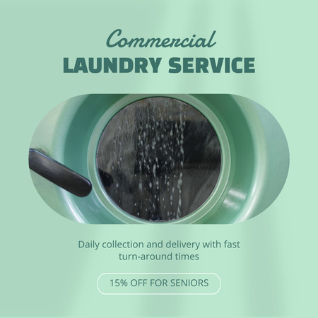 Commercial Laundry Service With Delivering Stuff Animated Post Design Template