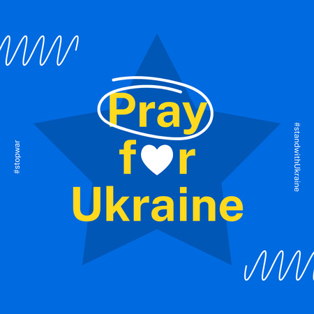 Pray for Ukraine Call on Blue Instagram Design Template