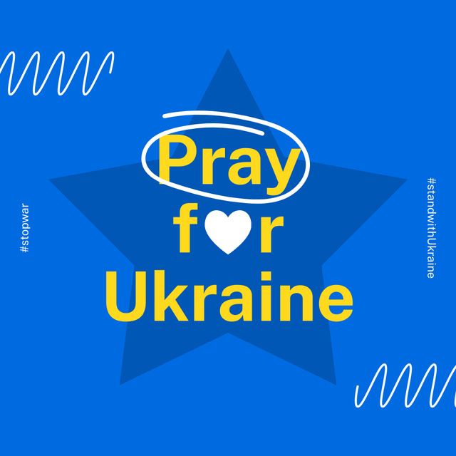 Template di design Pray for Ukraine Call on Blue Instagram