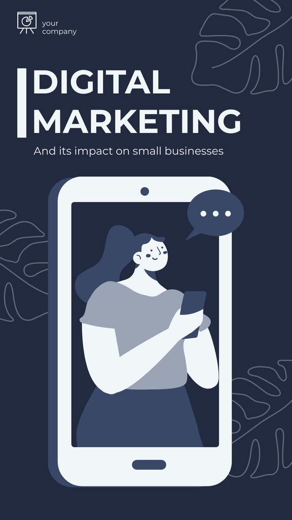 Digital Marketing for Small Business Mobile Presentationデザインテンプレート