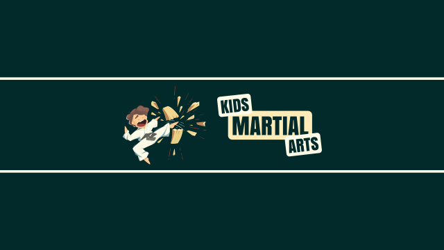 Designvorlage Promo of Kids' Martial Arts in Green für Youtube