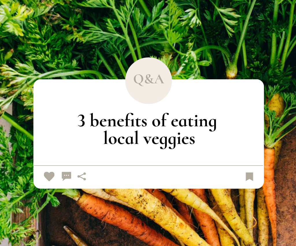 Local Veggies Ad with Fresh Carrot Large Rectangle Πρότυπο σχεδίασης