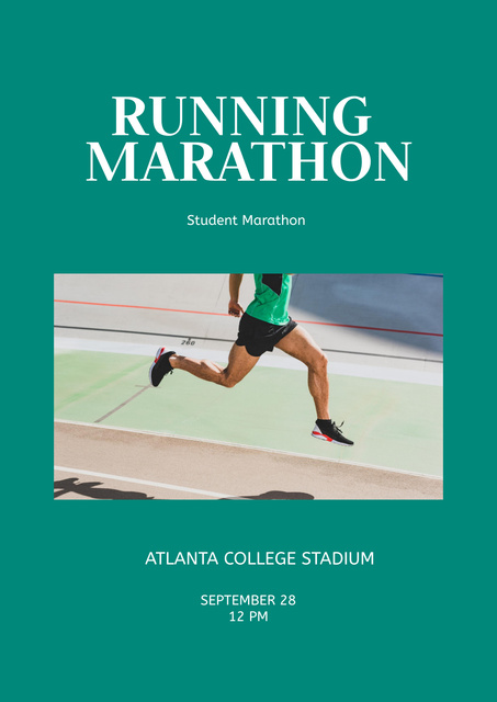 Running Marathon Announcement Poster Design Template