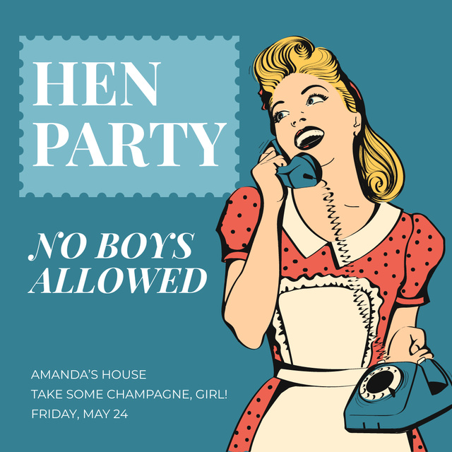 Designvorlage Hen party for girls with Attractive Blonde für Instagram