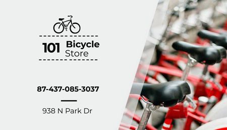 Ontwerpsjabloon van Business Card US van Reclame voor fietsenwinkels