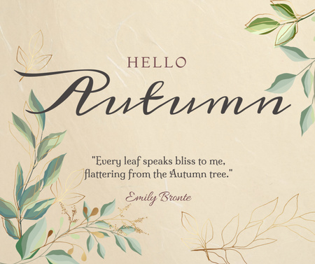 Autumn Inspiration with Floral Illustration Facebook Design Template