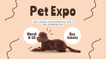 Selling Tickets to Dog Show with Cute Maltipoo Puppy FB event cover Design Template