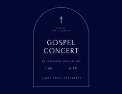 Announcement of Concert in Cathedral on Dark Blue