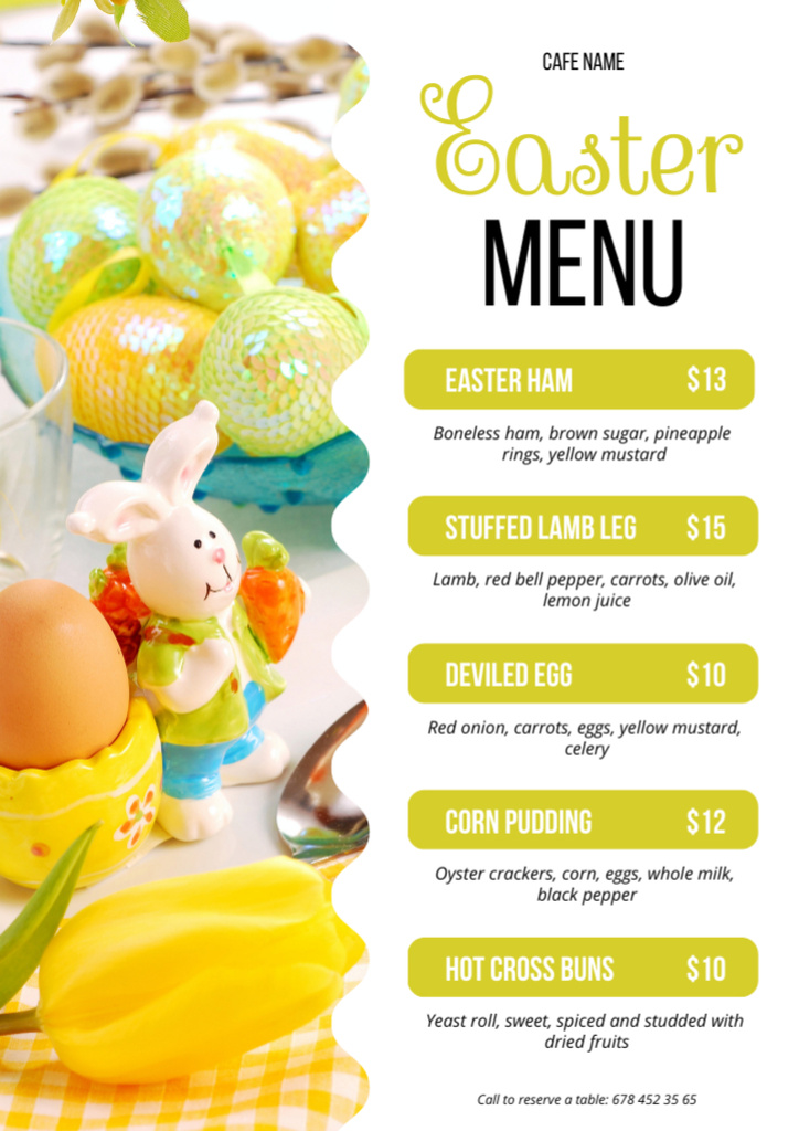 Easter Meals Offer with Bright Painted Eggs Menu – шаблон для дизайна
