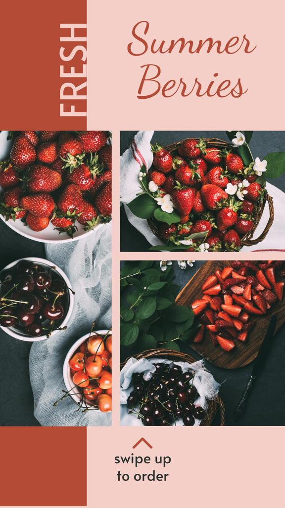 Fresh Summer Berries Ad Instagram Story – шаблон для дизайна