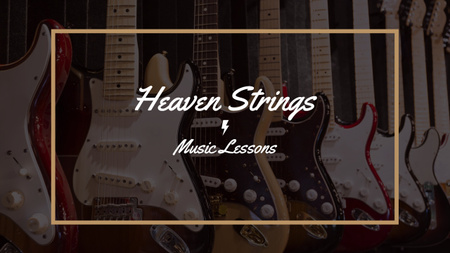 Music Lessons Ad with Electric Guitars Youtube tervezősablon