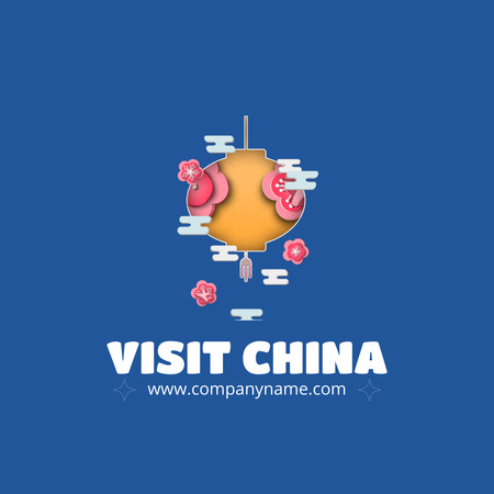 Promo akce Čína Tour Animated Logo Šablona návrhu