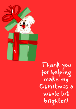 Platilla de diseño Cute Christmas Greeting with Dog Postcard A5 Vertical