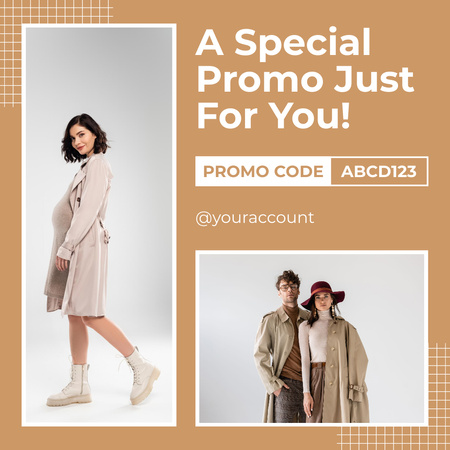 Special Promo with Young Stylish Couple Instagram AD Design Template