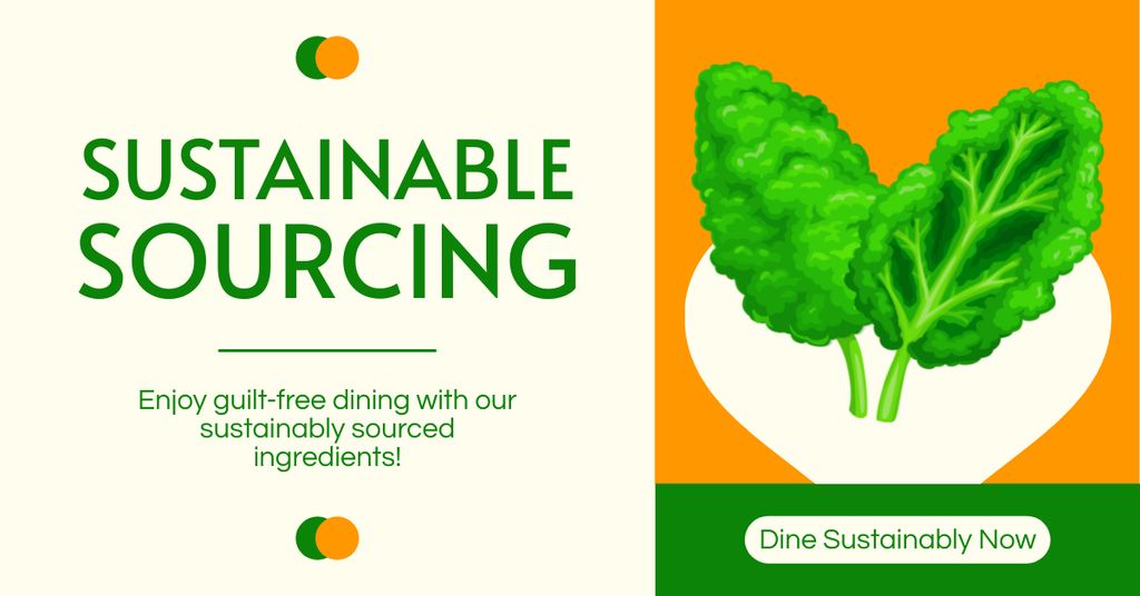 Offer of Sustainable Food Menu with Greens Facebook AD Πρότυπο σχεδίασης