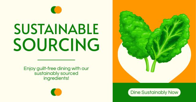 Offer of Sustainable Food Menu with Greens Facebook AD Tasarım Şablonu