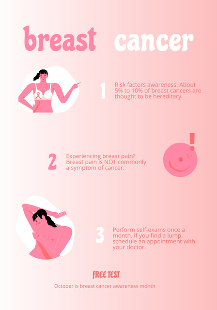 Modèle de visuel Breast Cancer Awareness with Woman Illustration - Poster 28x40in