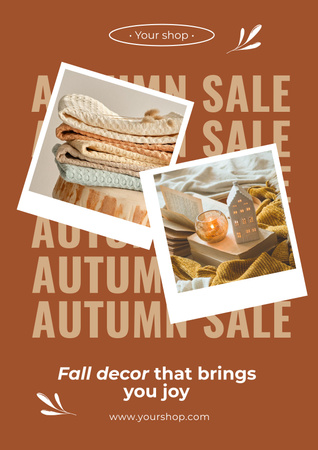 Autumn Sale Offer For Home Decor In Orange Poster tervezősablon