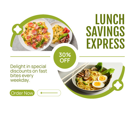 Platilla de diseño Discount on Lunches with Delicious Food Facebook