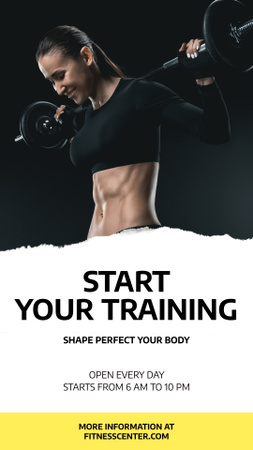 Start your Traning in Fitness Gym Instagram Story Design Template