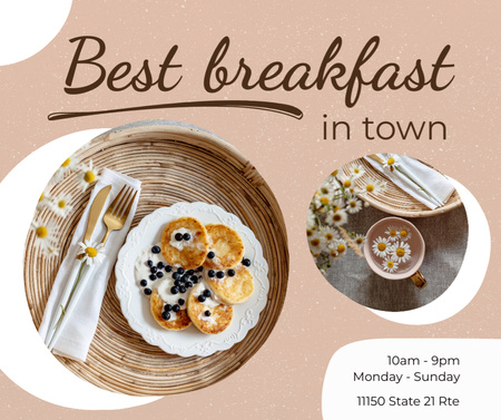 Plantilla de diseño de Offer of Best Breakfast in Town Facebook 