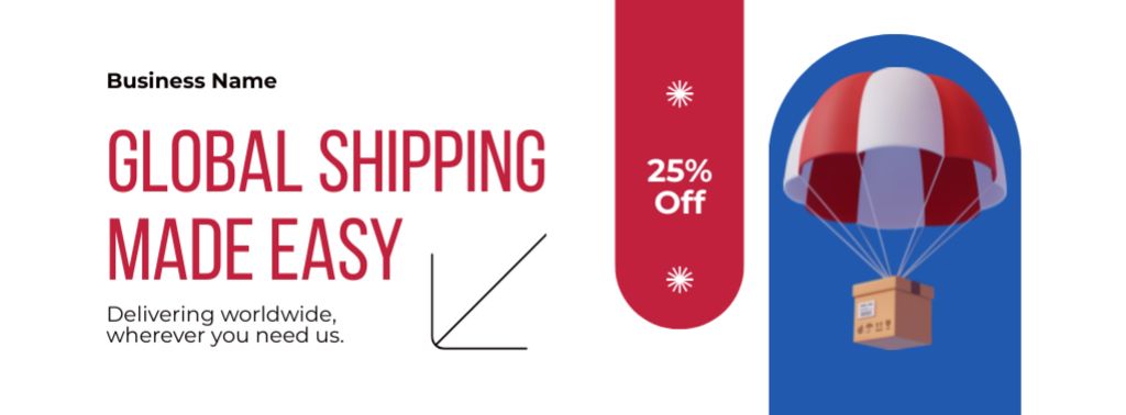 Plantilla de diseño de Easy Global Shipping Facebook cover 