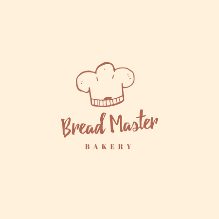 Reputable Bakery Shop Emblem with Chef Hat Logo Design Template