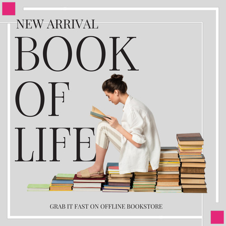New Arrival Book Announcement Animated Post Design Template