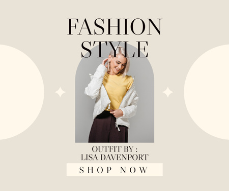 Designvorlage New Collection Ad with Attractive Blonde für Facebook