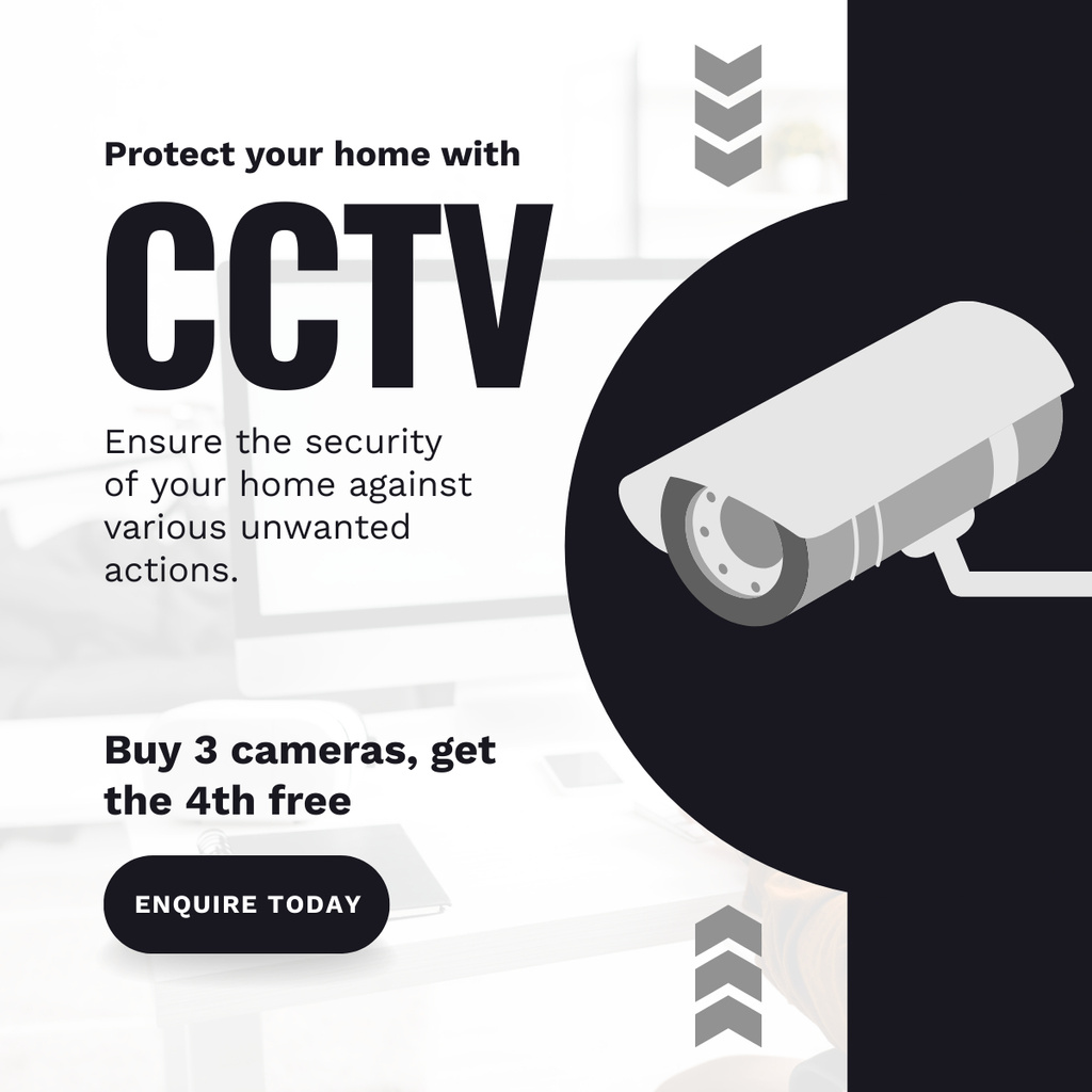 Ontwerpsjabloon van LinkedIn post van Protect Your Home with CCTV