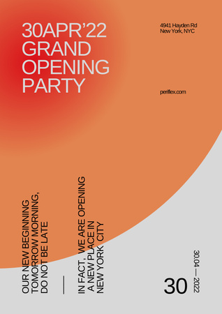 Grand Opening Party Announcement Poster Design Template