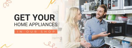 Couple Buys Home Appliance in Shop Facebook cover Design Template