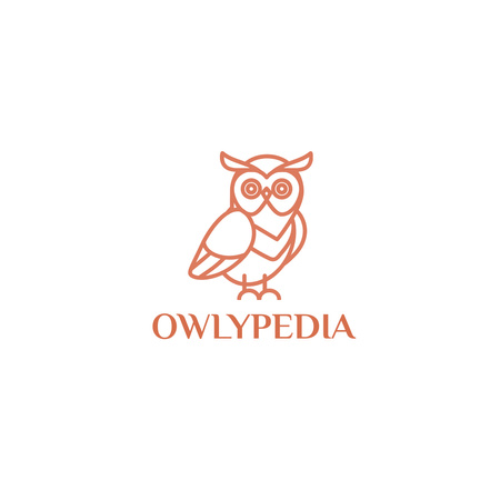 Designvorlage Online Library with Wise Owl Icon in Red für Logo 1080x1080px