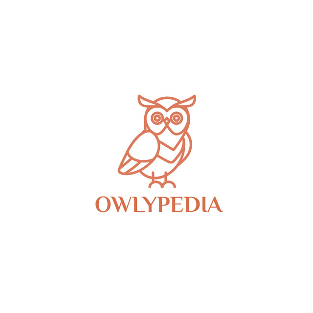 Online Library with Wise Owl Icon in Red Logo 1080x1080px Πρότυπο σχεδίασης